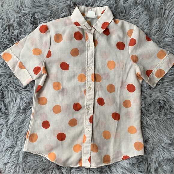 Vintage Tops - Vintage COS COB Polka Dot 1970’s USA Button Down